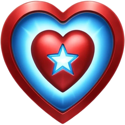 A red Iron Man heart with a glowing blue star in the center emoji