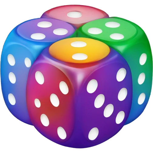 dice colourful.

 emoji