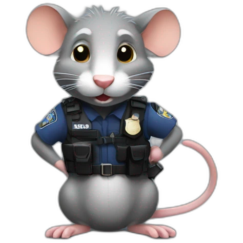 Rat arrested by the police emoji