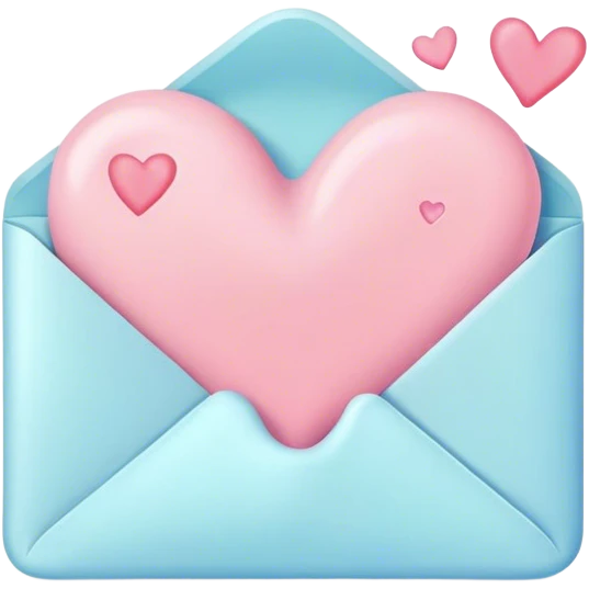 romantic letter with pastel melted hearts emoji