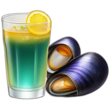 Mussel with a spritz emoji