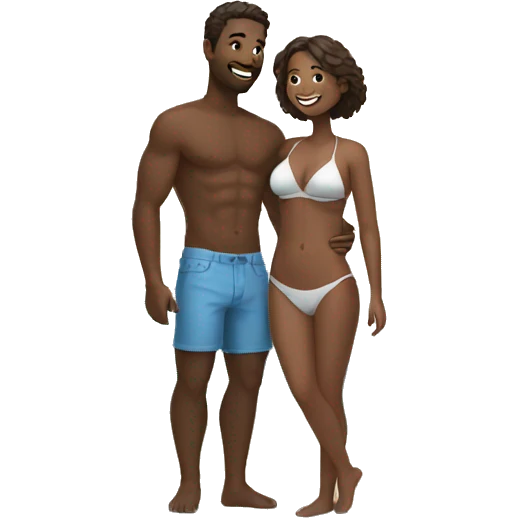 happy couple at the beach emoji