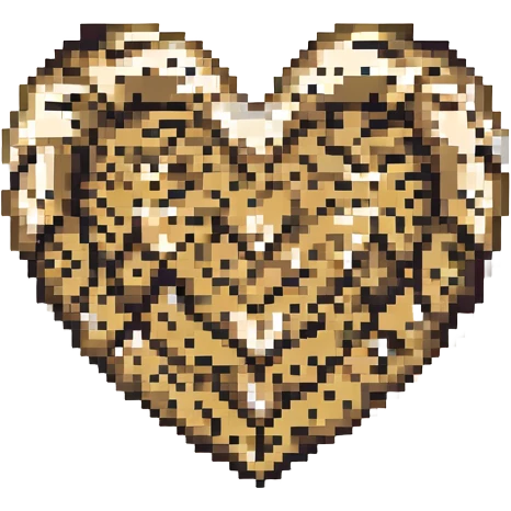 leopard print heart, simple details, pixel art style emoji