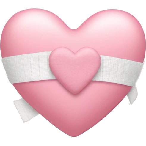 Baby pink heart with bandage.  emoji