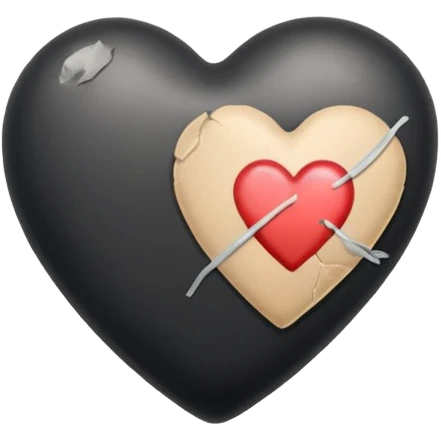 Black heart with bandaid emoji