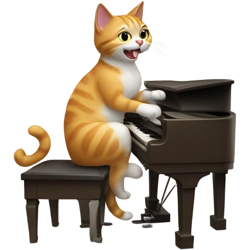 cat playing piano emoji