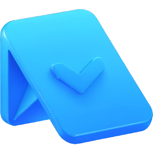 Instagram blue verification tick icon, slightly 3D, glossy emoji