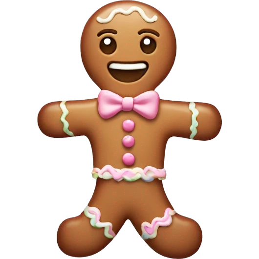 Pastel gingerbread man emoji