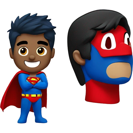 superman mixed with batman mixed with mario emoji