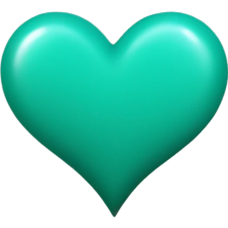 Teal and green heart emoji