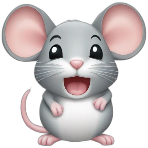a mouse with cry and happy emoji