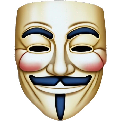guy fawkes mask made of st basils cathedral with color domes emoji