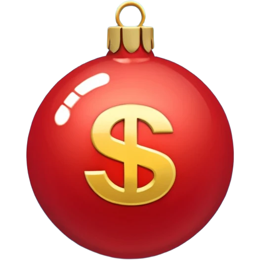 red Christmas ball with logo "S" emoji