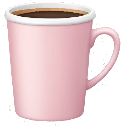 Pastel pink coffee cup emoji