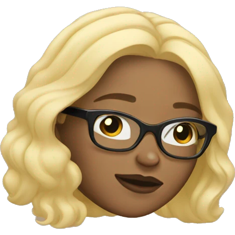 Blonde girl with black glasses sleeping emoji