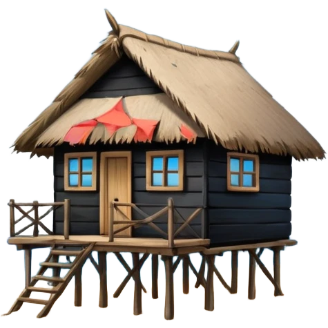 A hut on the edge of the ocean emoji