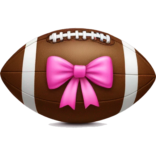 Football with pink bow on top emoji