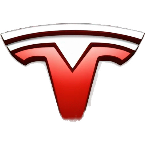 Tesla logo red emoji