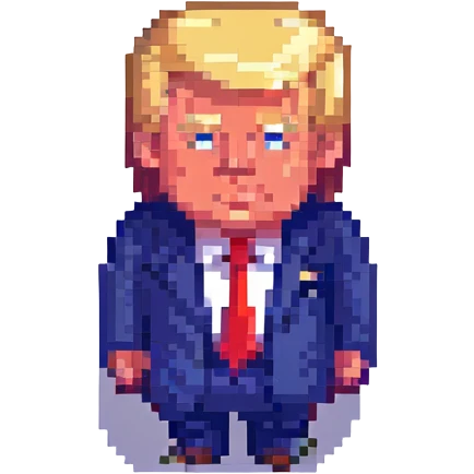 pixel art of Donald Trump, simple and recognizable emoji