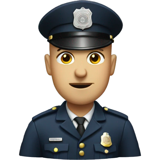 The bald policeman emoji