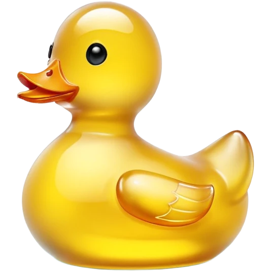 glowing glass rubber duck,  minimalistic yellow transparent glass 3d neon glowing emoji