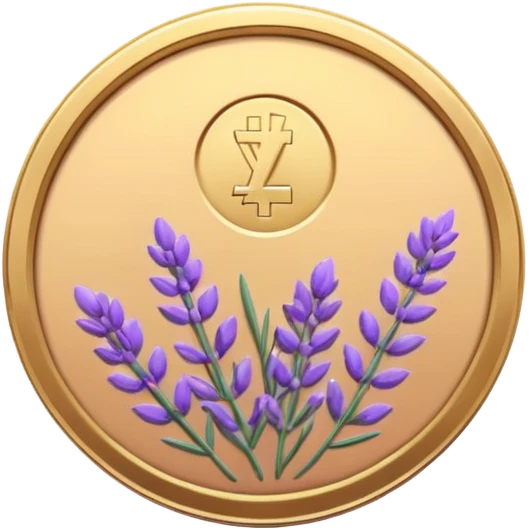 I need you to recreate this image exactly as is but make the color of the coin a ver light purple hue give me three options with different hues of purple emoji