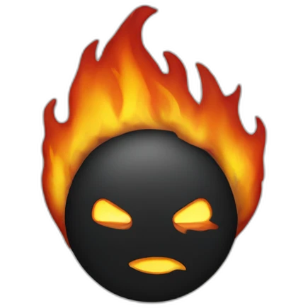 black hearts on fire emoji
