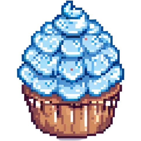 Change the icing to blue, keep the pixel art style. emoji
