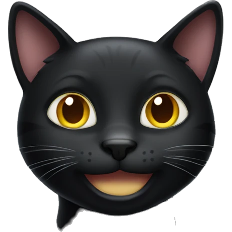 black cat smiling  emoji