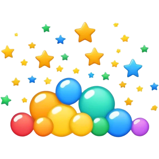 A playful cartoon-style progress bar filling up, with soft, rounded edges and a bubbly animation effect. As it reaches the max level, small stars or confetti pop out, making it feel fun and engaging emoji