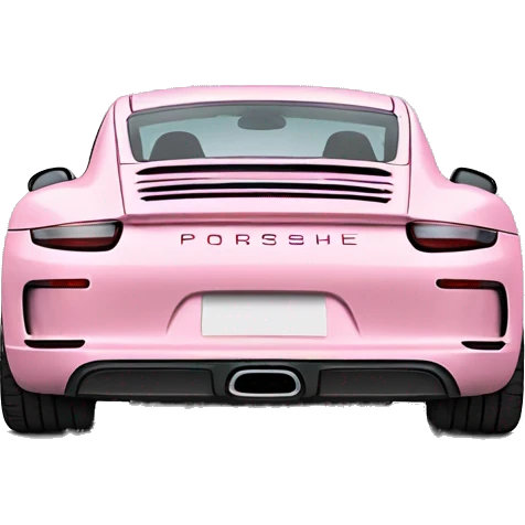 Back view Light pink porshe car emoji