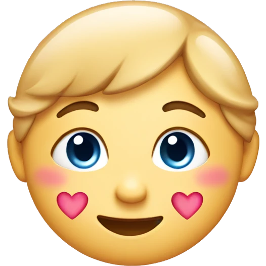 Blushing face with hearts emoji