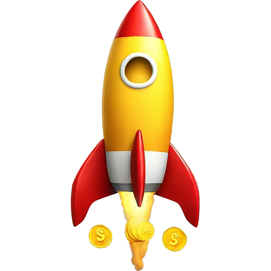 rocket with lot of money emoji