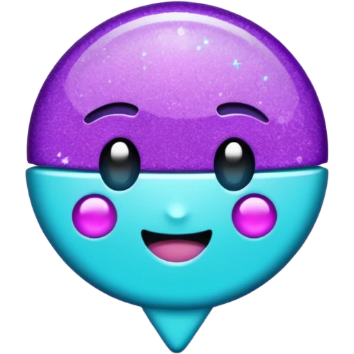 glitter purple and cian pin office emoji