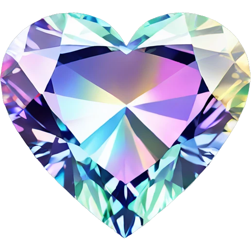 Heart shaped 56-carat rainbow diamond emoji