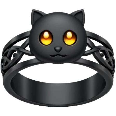 iOS emoji, minimal dark fantasy ring, black metal, flat emoji