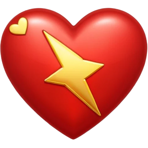 The flash with love hearts emoji