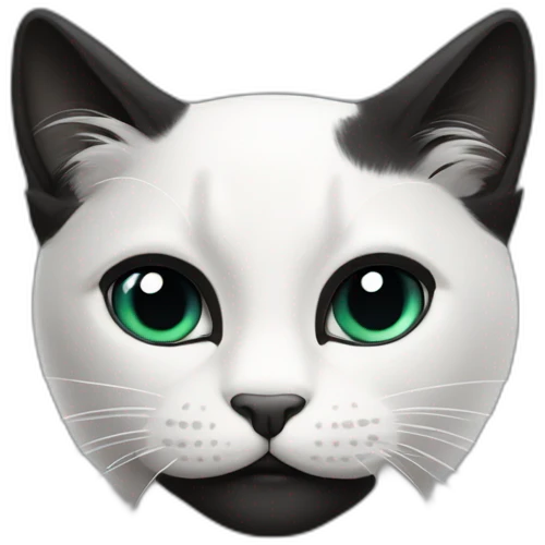 Gato blanco y negro con una corona emoji