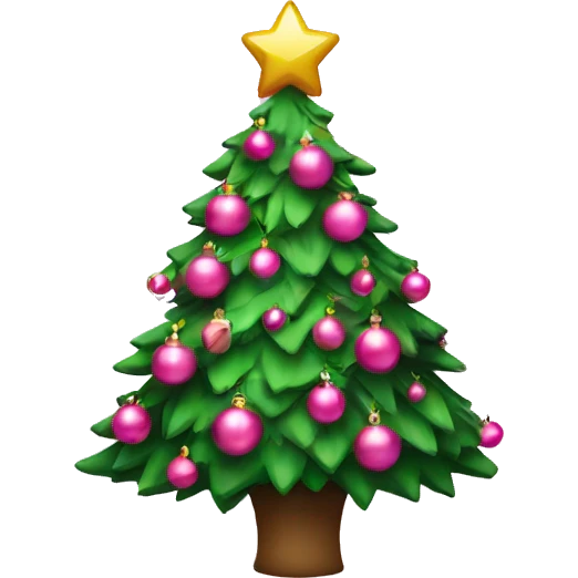 Christmas tree with pink ornaments emoji