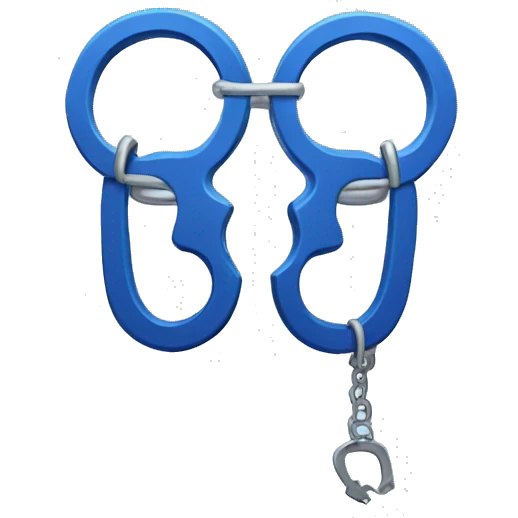 Blue fuzzy handcuffs  emoji