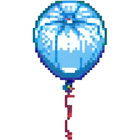 balloon pixel art style emoji