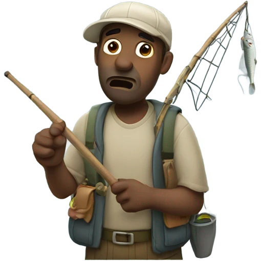 Confused fisherman emoji