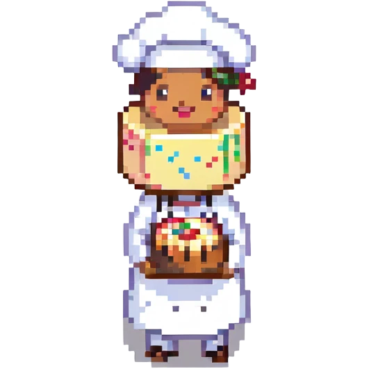 a pastry chef with a cake emoji