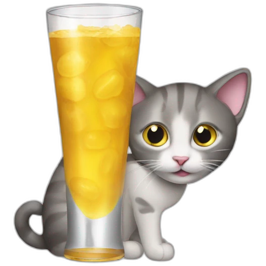 A cat drink à béer emoji
