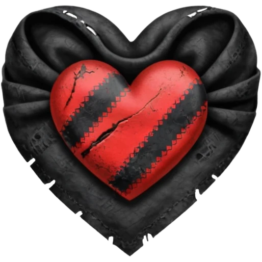 heart with a dark bandana and grunge texture emoji