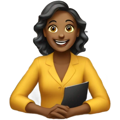 Happy ladies designing her new office  emoji