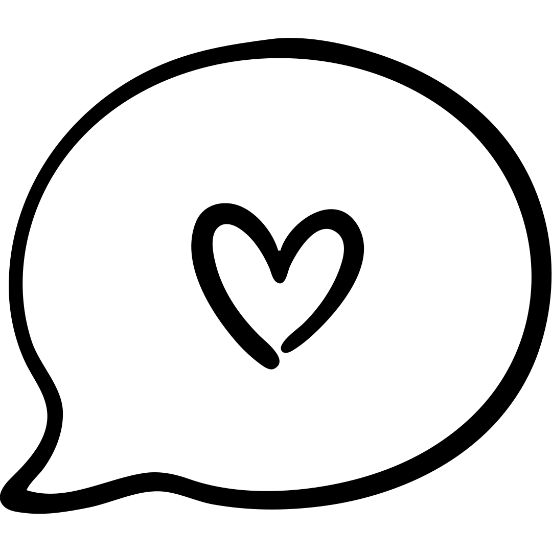 speech bubble with a heart inside emoji