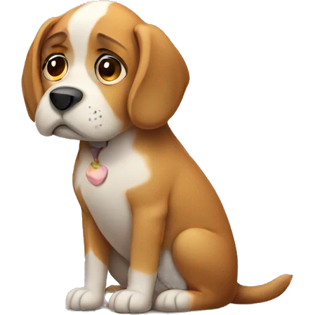 Dog sitting sad  emoji