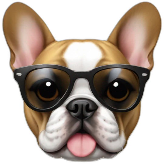 french bulldog with sunglasess emoji