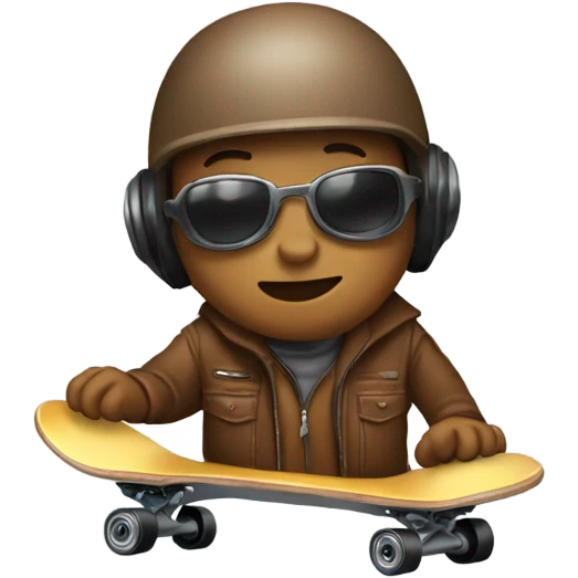 Small brown cockpit on a skateboard emoji